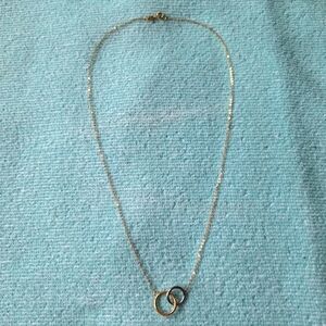 14K Bony Levy Two-tone 18" Necklace Interlocking Circles Solid Gold